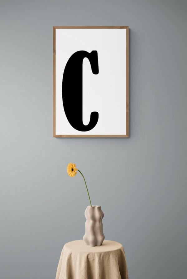 Letter C, Typography Wall Art, Instant Download, Printable Wall Art, Digital Download, Digital Typography Prints, Typography font - Image 4