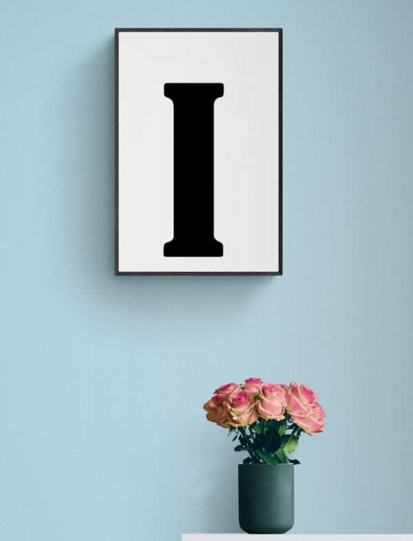 Letter I, Typography Wall Art, Instant Download, Printable Wall Art, Digital Download, Digital Typography Prints, Typography font - Image 2