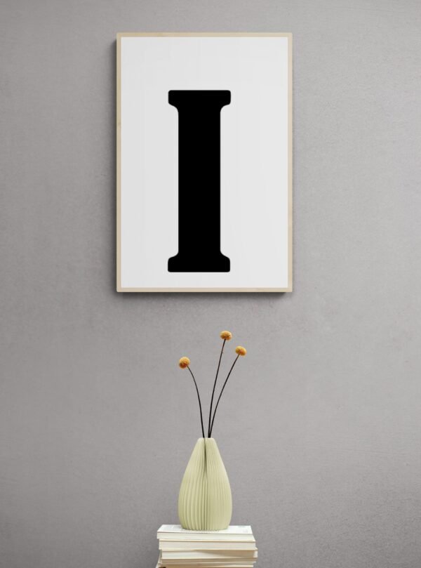 Letter I, Typography Wall Art, Instant Download, Printable Wall Art, Digital Download, Digital Typography Prints, Typography font - Image 3