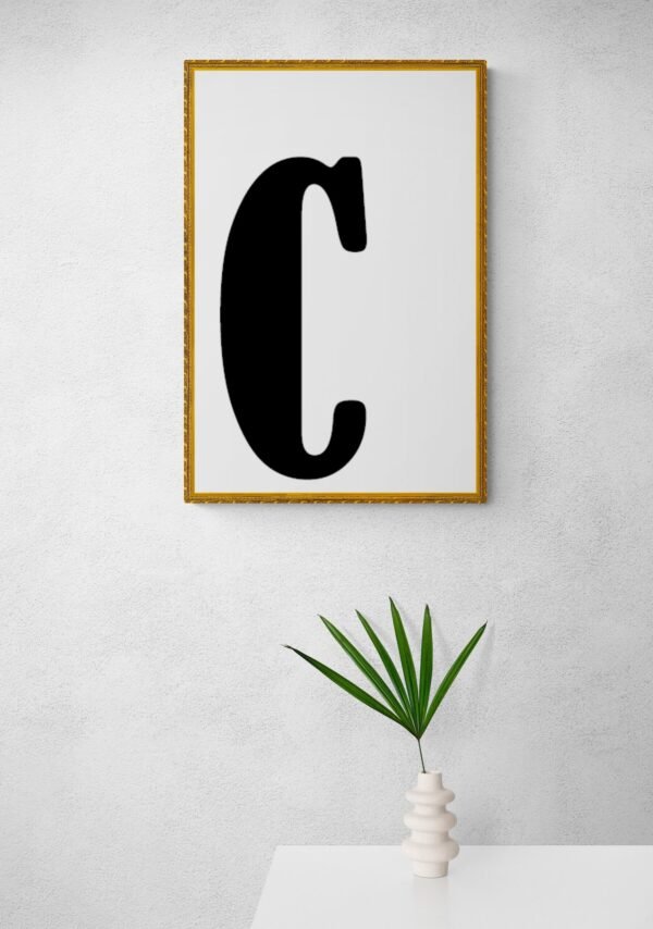 Letter C, Typography Wall Art, Instant Download, Printable Wall Art, Digital Download, Digital Typography Prints, Typography font - Image 6