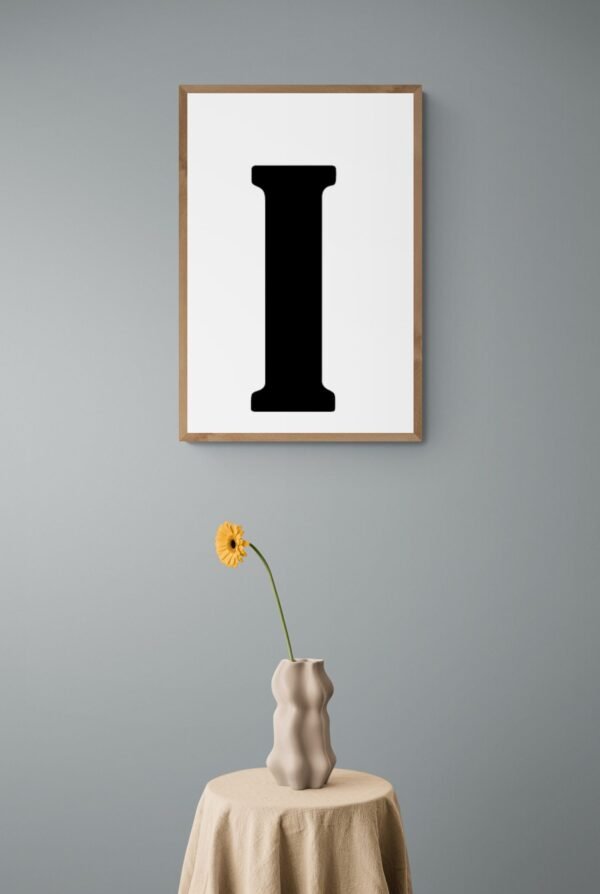 Letter I, Typography Wall Art, Instant Download, Printable Wall Art, Digital Download, Digital Typography Prints, Typography font - Image 4