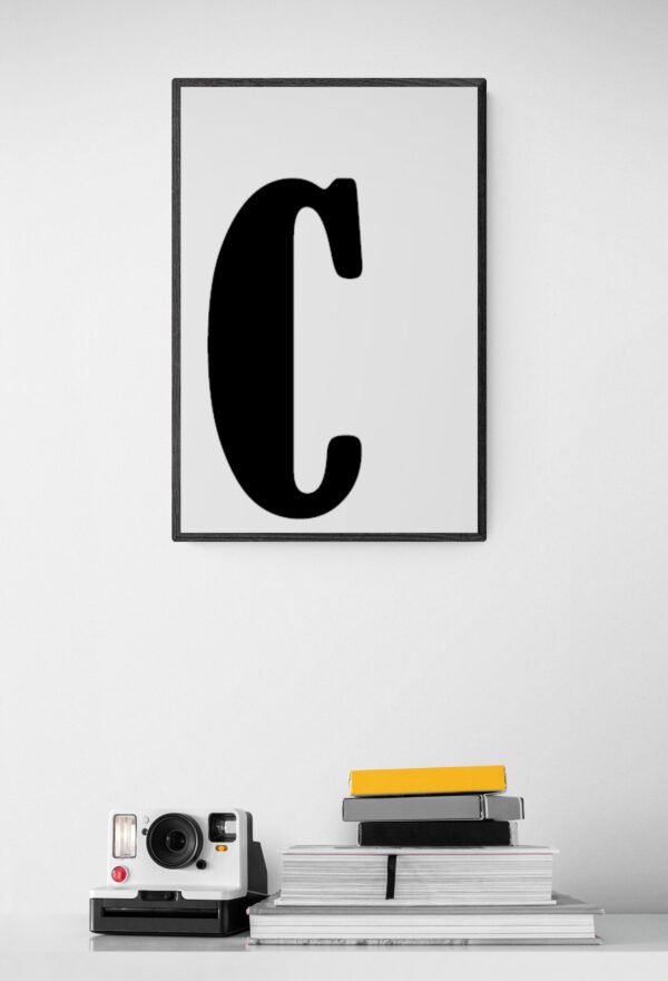 Letter C, Typography Wall Art, Instant Download, Printable Wall Art, Digital Download, Digital Typography Prints, Typography font - Image 7