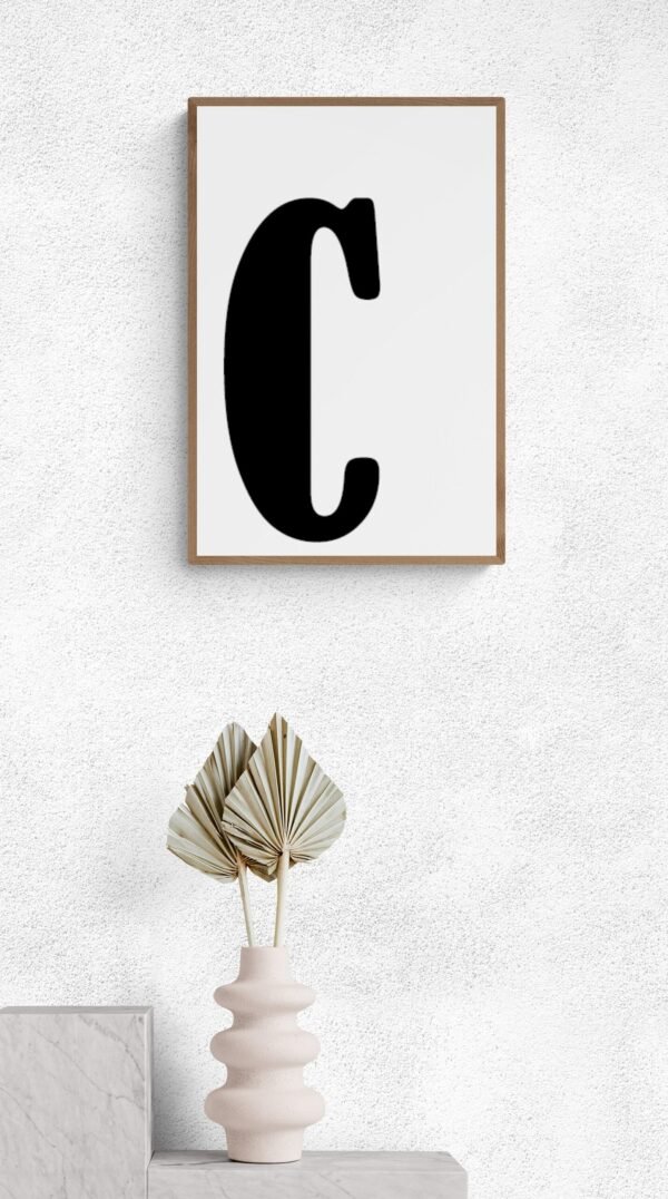 Letter C, Typography Wall Art, Instant Download, Printable Wall Art, Digital Download, Digital Typography Prints, Typography font - Image 8