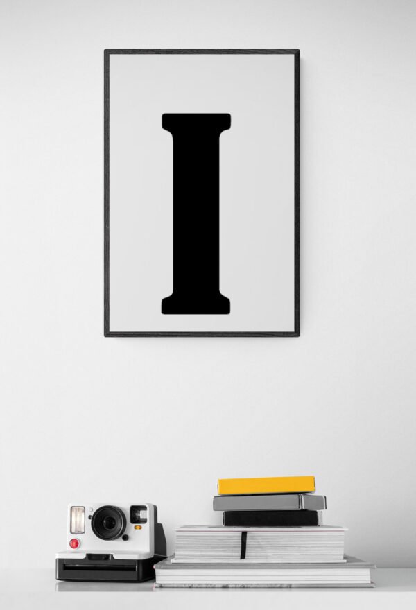 Letter I, Typography Wall Art, Instant Download, Printable Wall Art, Digital Download, Digital Typography Prints, Typography font - Image 7