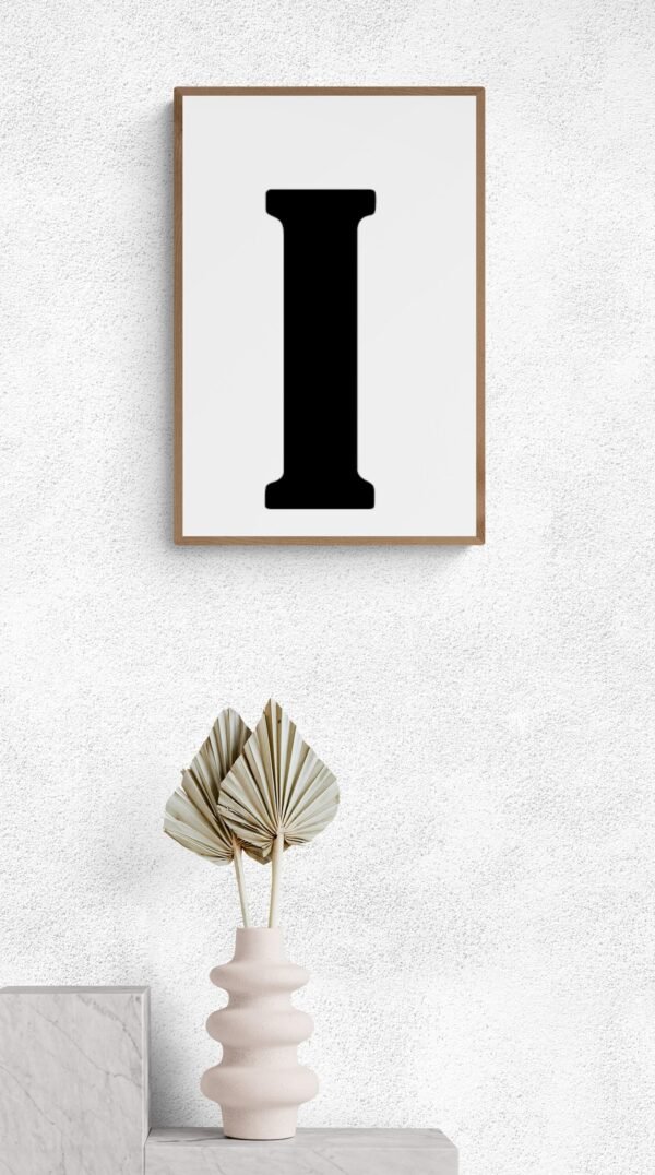 Letter I, Typography Wall Art, Instant Download, Printable Wall Art, Digital Download, Digital Typography Prints, Typography font - Image 8