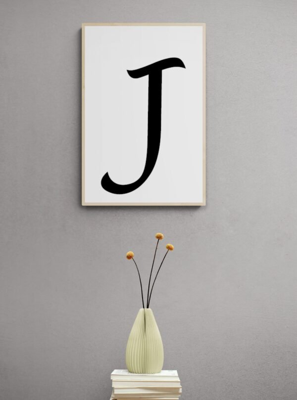 Letter J, Typography Wall Art, Instant Download, Printable Wall Art, Digital Download, Digital Typography Prints, Typography font - Image 3