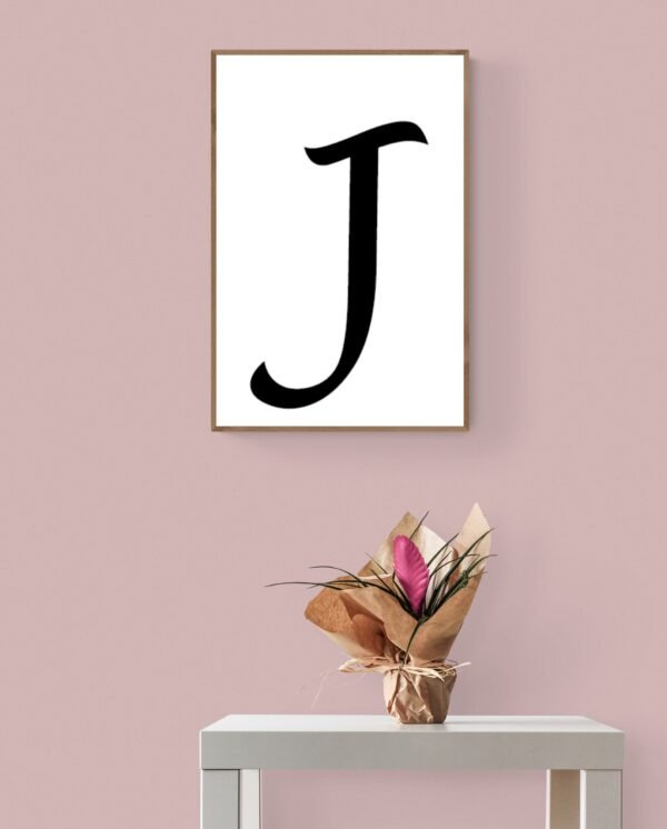 Letter J, Typography Wall Art, Instant Download, Printable Wall Art, Digital Download, Digital Typography Prints, Typography font - Image 4