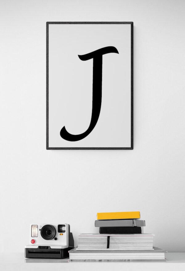 Letter J, Typography Wall Art, Instant Download, Printable Wall Art, Digital Download, Digital Typography Prints, Typography font - Image 7