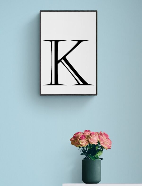 Letter K, Typography Wall Art, Instant Download, Printable Wall Art, Digital Download, Digital Typography Prints, Typography font