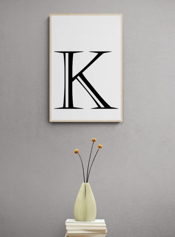 Letter K, Typography Wall Art, Instant Download, Printable Wall Art, Digital Download, Digital Typography Prints, Typography font - Image 2