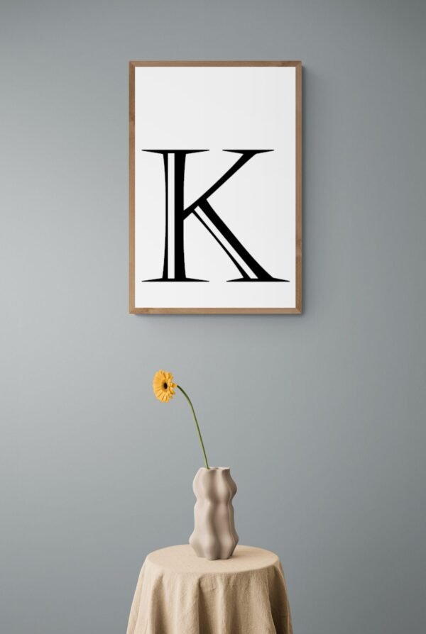 Letter K, Typography Wall Art, Instant Download, Printable Wall Art, Digital Download, Digital Typography Prints, Typography font - Image 4