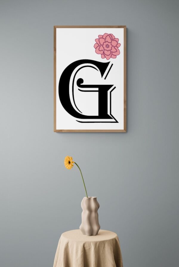 Letter G, Typography Wall Art, Instant Download, Printable Wall Art, Digital Download, Digital Typography Prints, Typography font - Image 4