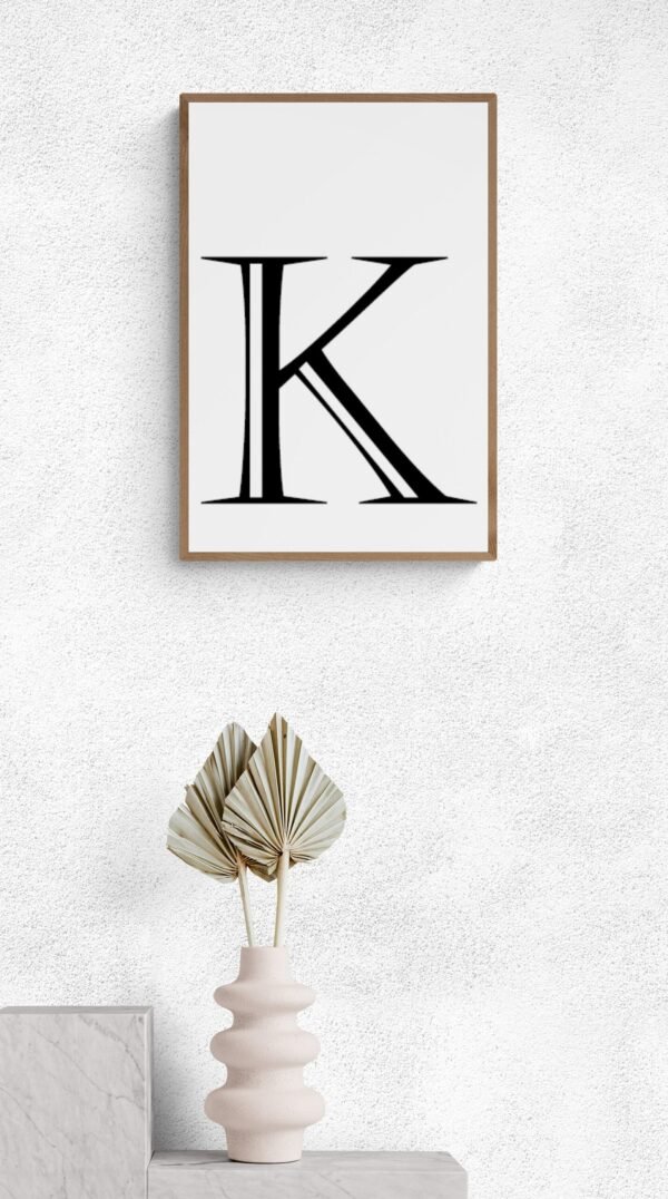 Letter K, Typography Wall Art, Instant Download, Printable Wall Art, Digital Download, Digital Typography Prints, Typography font - Image 8