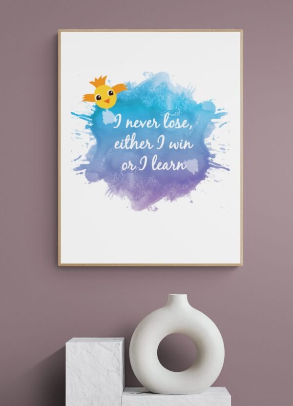 Win or Learn Inspirational Wall Art, Inspirational Quote, Typography Print, Kids Wall Art, Digital Download, Quote Wall Art, Quote Print - Image 3