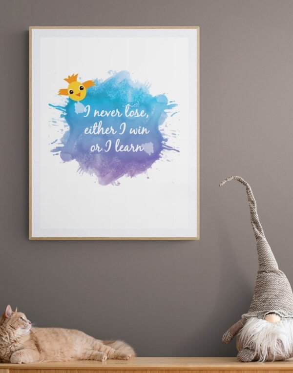 Win or Learn Inspirational Wall Art, Inspirational Quote, Typography Print, Kids Wall Art, Digital Download, Quote Wall Art, Quote Print - Image 5