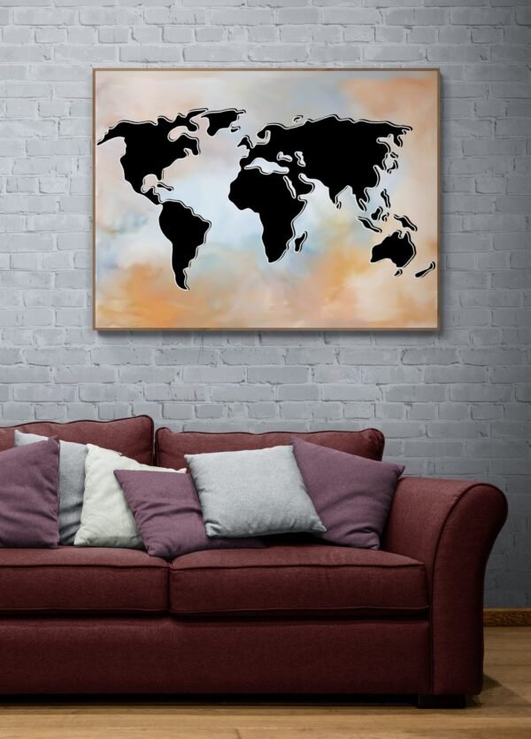 Map Art Print, World Map, World Map Canvas, Map Art, Map Print, Wall Art, Office Decor, Creative Art, Living Room Decor, Digital Download - Image 3
