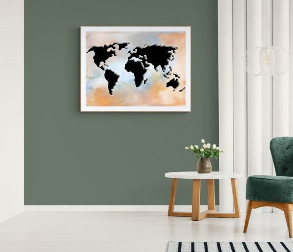 Map Art Print, World Map, World Map Canvas, Map Art, Map Print, Wall Art, Office Decor, Creative Art, Living Room Decor, Digital Download - Image 4