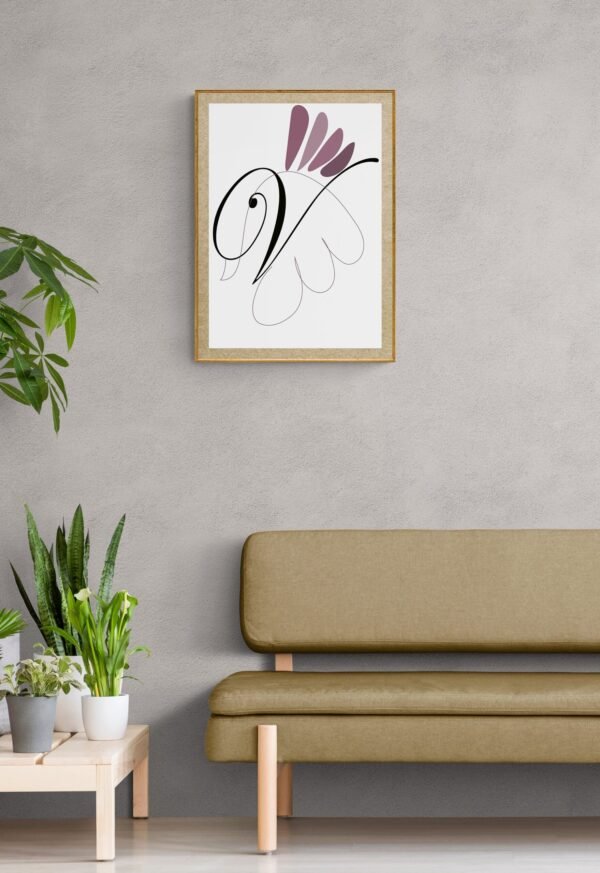 Letter V, Typography Wall Art, Instant Download, Digital Download, Typography Prints - Image 2