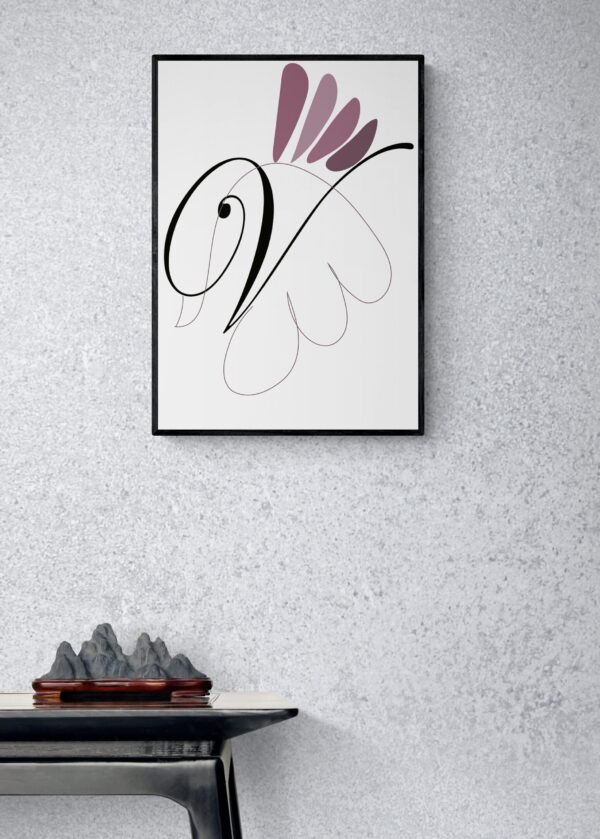 Letter V, Typography Wall Art, Instant Download, Digital Download, Typography Prints - Image 3