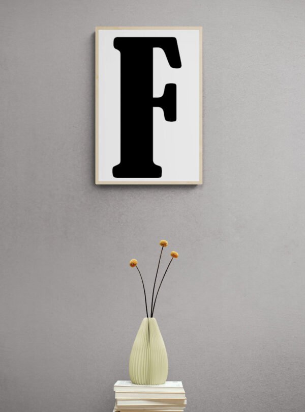 Letter F, Typography Wall Art, Instant Download, Printable Wall Art, Digital Download, Digital Typography Prints, Typography font