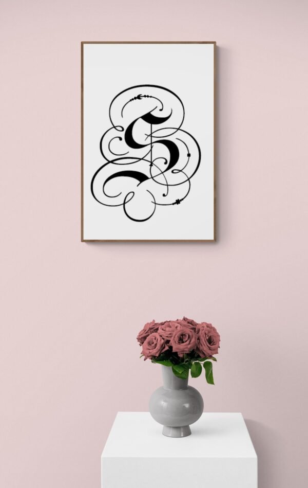 Letter S, Typography Wall Art, Instant Download, Printable Wall Art, Digital Download, Digital Typography Prints, Typography font