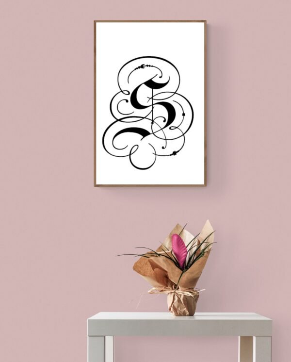 Letter S, Typography Wall Art, Instant Download, Printable Wall Art, Digital Download, Digital Typography Prints, Typography font - Image 4