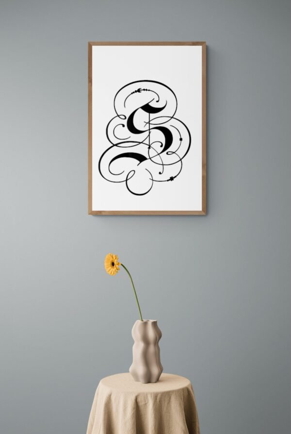 Letter S, Typography Wall Art, Instant Download, Printable Wall Art, Digital Download, Digital Typography Prints, Typography font - Image 5