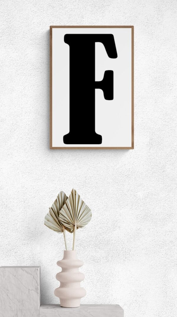 Letter F, Typography Wall Art, Instant Download, Printable Wall Art, Digital Download, Digital Typography Prints, Typography font - Image 8