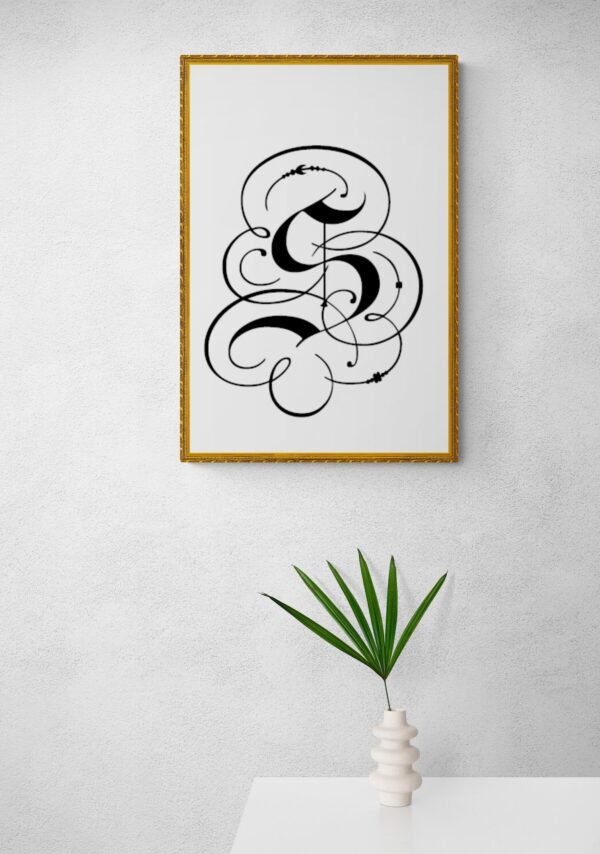 Letter S, Typography Wall Art, Instant Download, Printable Wall Art, Digital Download, Digital Typography Prints, Typography font - Image 6