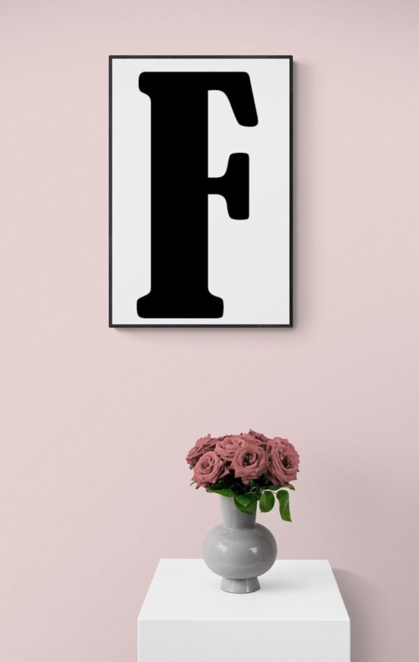Letter F, Typography Wall Art, Instant Download, Printable Wall Art, Digital Download, Digital Typography Prints, Typography font - Image 9