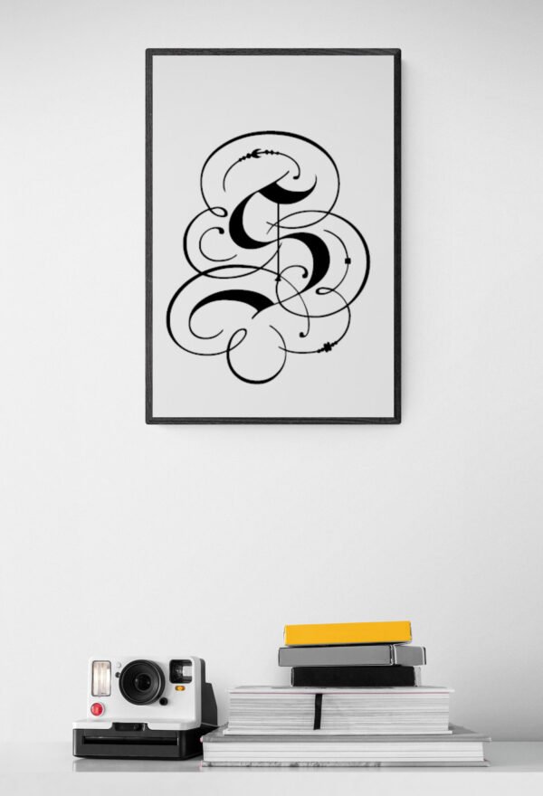 Letter S, Typography Wall Art, Instant Download, Printable Wall Art, Digital Download, Digital Typography Prints, Typography font - Image 7