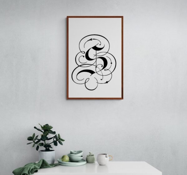 Letter S, Typography Wall Art, Instant Download, Printable Wall Art, Digital Download, Digital Typography Prints, Typography font - Image 8
