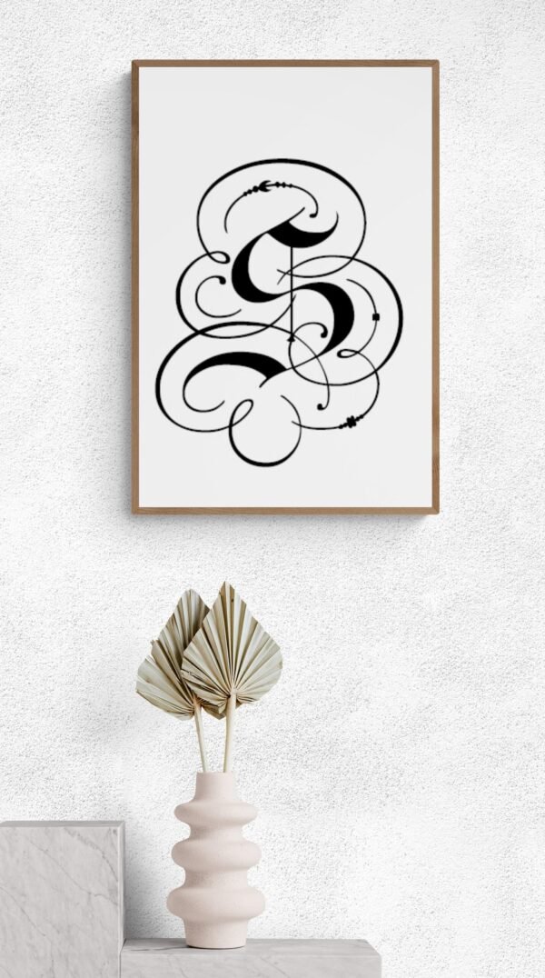 Letter S, Typography Wall Art, Instant Download, Printable Wall Art, Digital Download, Digital Typography Prints, Typography font - Image 9