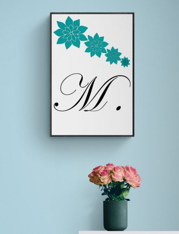 Letter M, Typography Wall Art, Instant Download, Printable Wall Art, Digital Download, Digital Typography Prints, Typography font - Image 2