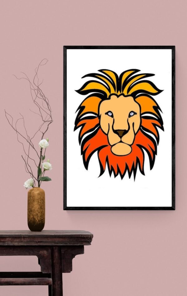 Lion Wall Art, Lion Print, Lion Canvas, Animal Wall Decor, Printable Wall Art, Digital Download - Image 6