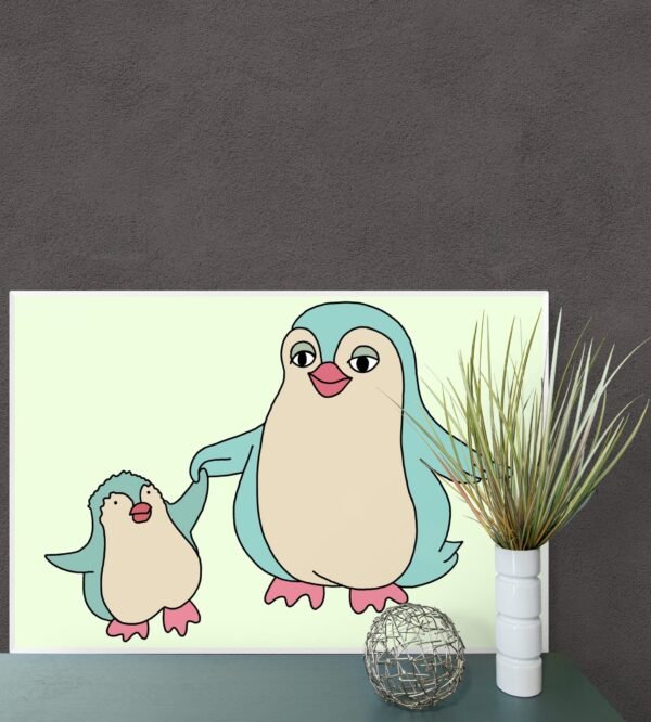 Happy Mother's Day Penguin Print Art, Instant Download, Mother's Day Kids Gift - Image 2