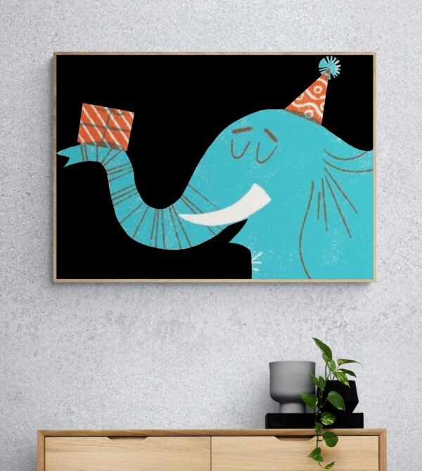 Birthday Elephant Wall Art, Elephant Birthday, Digital Download, Birthday Present, Elephant Wall Art, First Birthday, Printable Wall Decor - Image 7