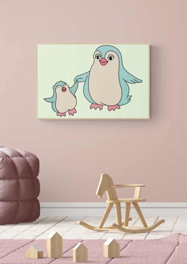 Happy Mother's Day Penguin Print Art, Instant Download, Mother's Day Kids Gift - Image 4