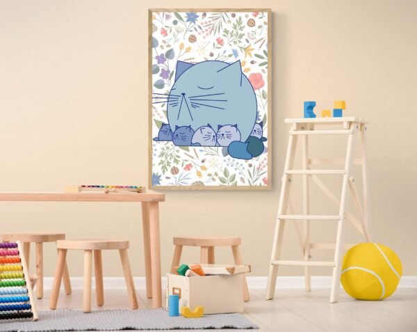 Happy Mother's Day Cartoon Print Art, Cat Mother's Day, Digital Download, Mother's Day Gift - Image 6