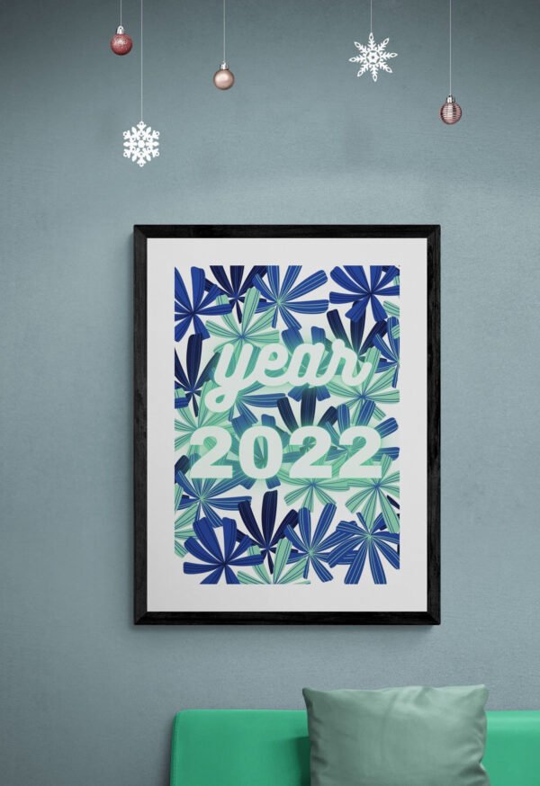 New Year 2022, Happy New Year, Digital Download, Happy New Year Posters, New Year Wall Art, Instant Download, Year 2022 Banners
