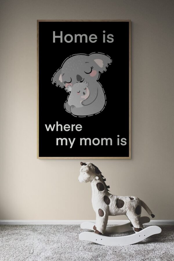 Home Is Where My Mom Is Koala Print Art, Digital Download, Mother's Day Gift Anime Art - Image 5