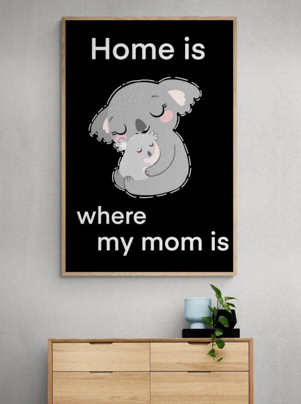 Home Is Where My Mom Is Koala Print Art, Digital Download, Mother's Day Gift Anime Art - Image 6