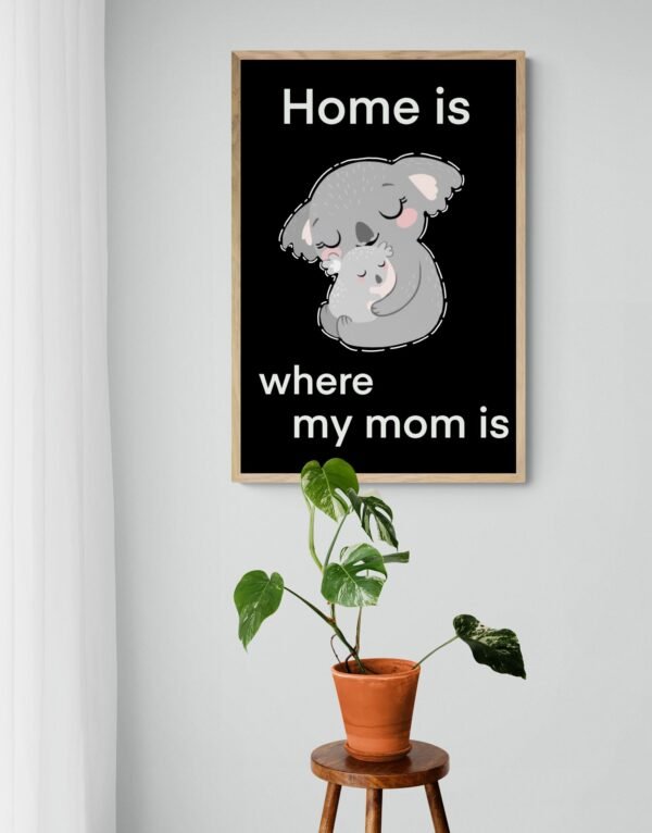Home Is Where My Mom Is Koala Print Art, Digital Download, Mother's Day Gift Anime Art - Image 7