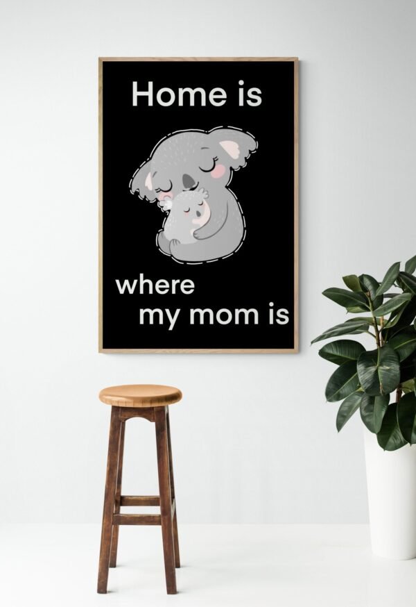 Home Is Where My Mom Is Koala Print Art, Digital Download, Mother's Day Gift Anime Art - Image 9