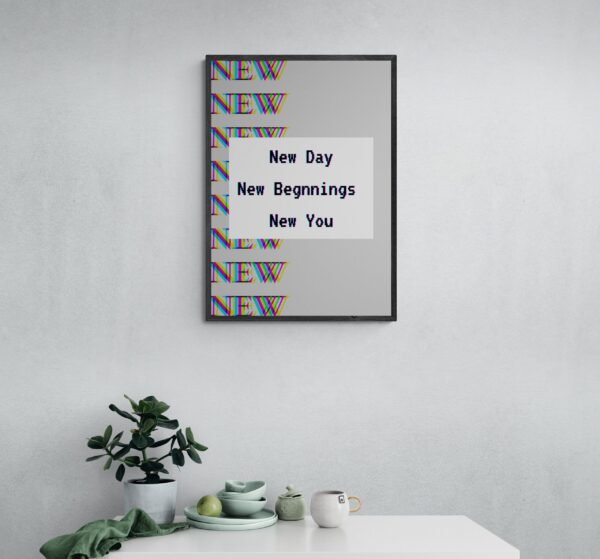 New Day, New Beginnings, New You, Motivational Quotes, Digital Download, Instant Download, Positive Quotes Wall Art, Quotes Posters - Image 8