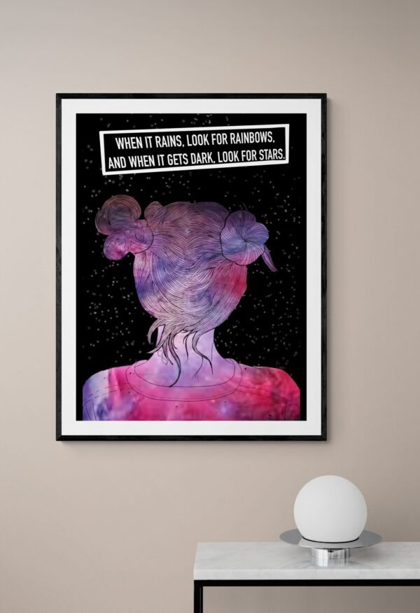 When It Rains Look For Rainbows And When It Gets Dark Look For Stars, Inspirational Quote, Printable Wall Art, Digital Download - Image 4