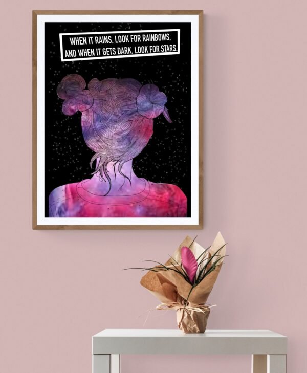 When It Rains Look For Rainbows And When It Gets Dark Look For Stars, Inspirational Quote, Printable Wall Art, Digital Download - Image 5