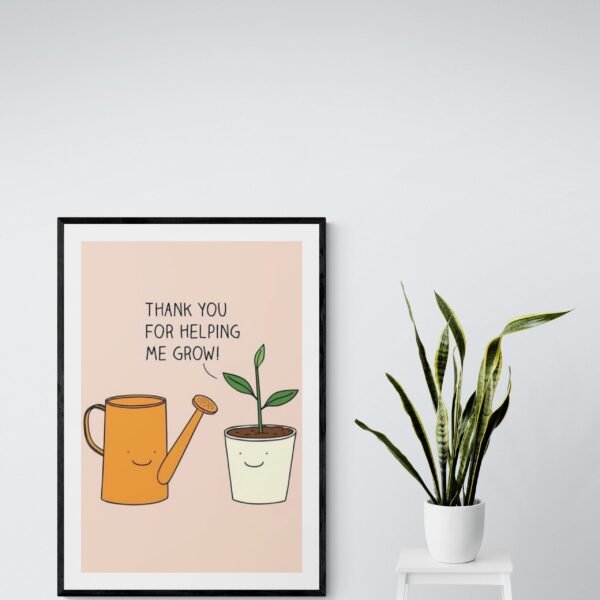 Thank You For Helping Me Grow, Thank You Svg, Cute Plants Art, Printable Wall Decor, Digital Download - Image 8