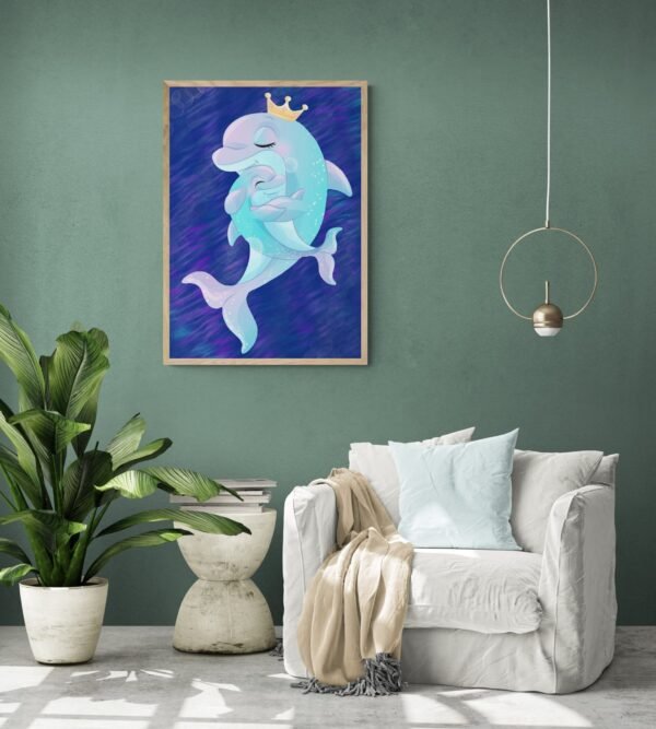 Happy Mother's Day Dolphin Print Art, Instant Download Printable, Mother's Day Gift - Image 9