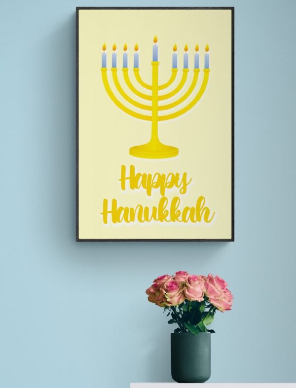 Happy Hanukkah, Digital Download, Instant Download, Hanukkah Decorations, Hanukkah Wall Posters, Printable Wall Art, Wall Hangings